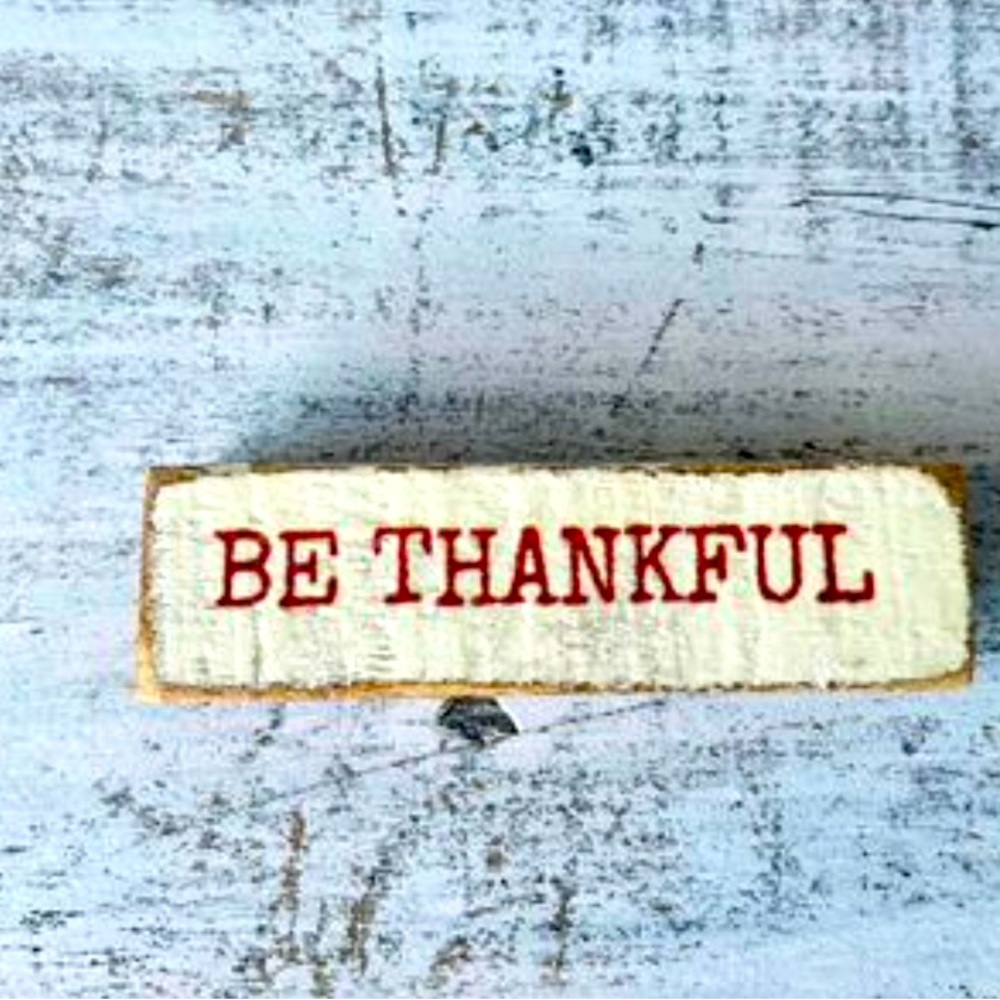 *Be Thankful Mini Distressed Wood Block